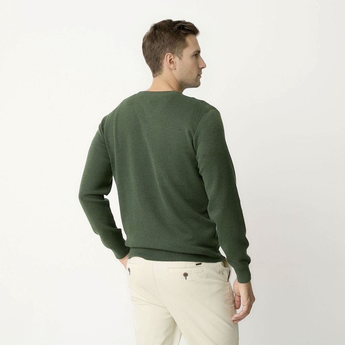 UNIVERSITY CLUB - Sweater Casual Algodón University Club Hombre Cuello En V