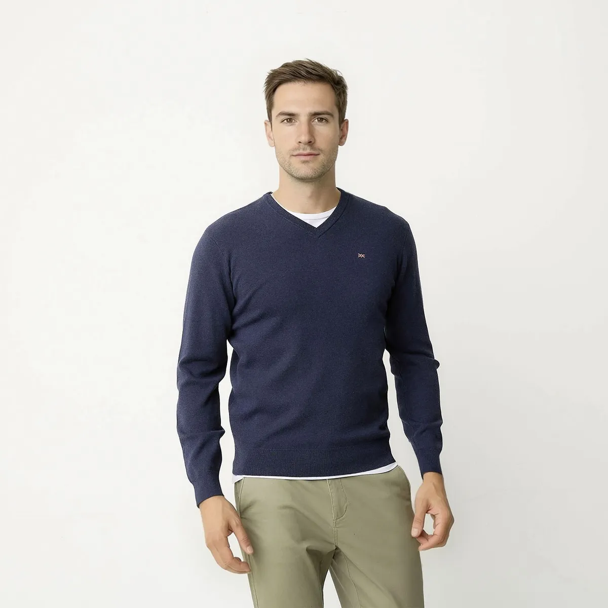UNIVERSITY CLUB - Sweater Casual Algodón University Club Hombre Cuello En V