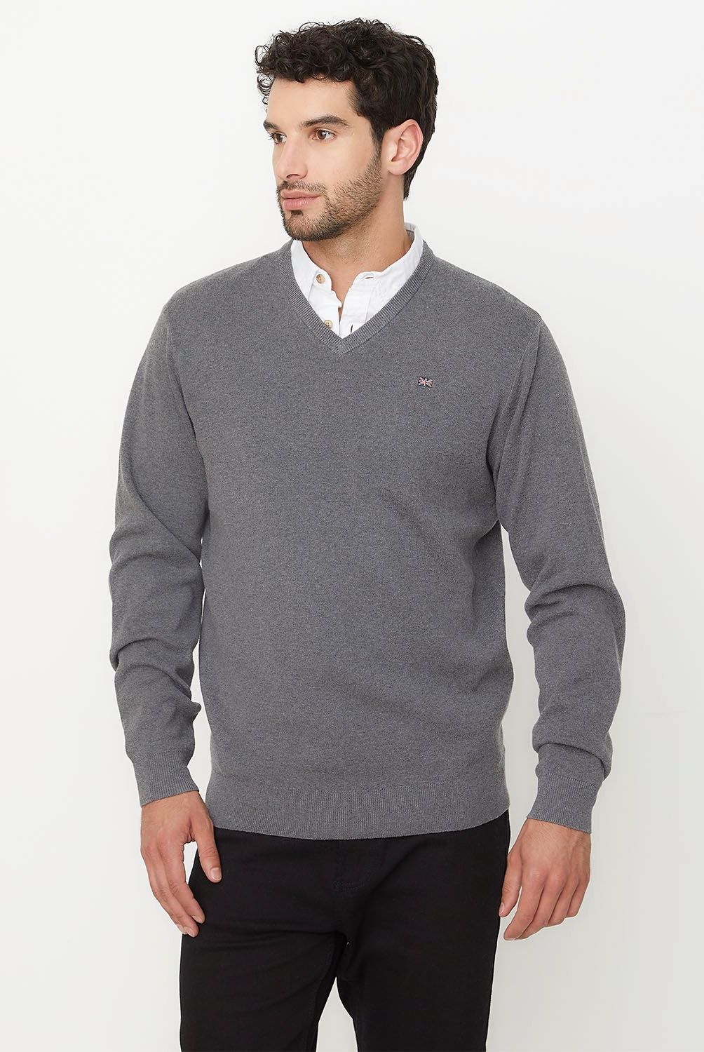 UNIVERSITY CLUB - Sweater Casual Algodón University Club Hombre Cuello En V