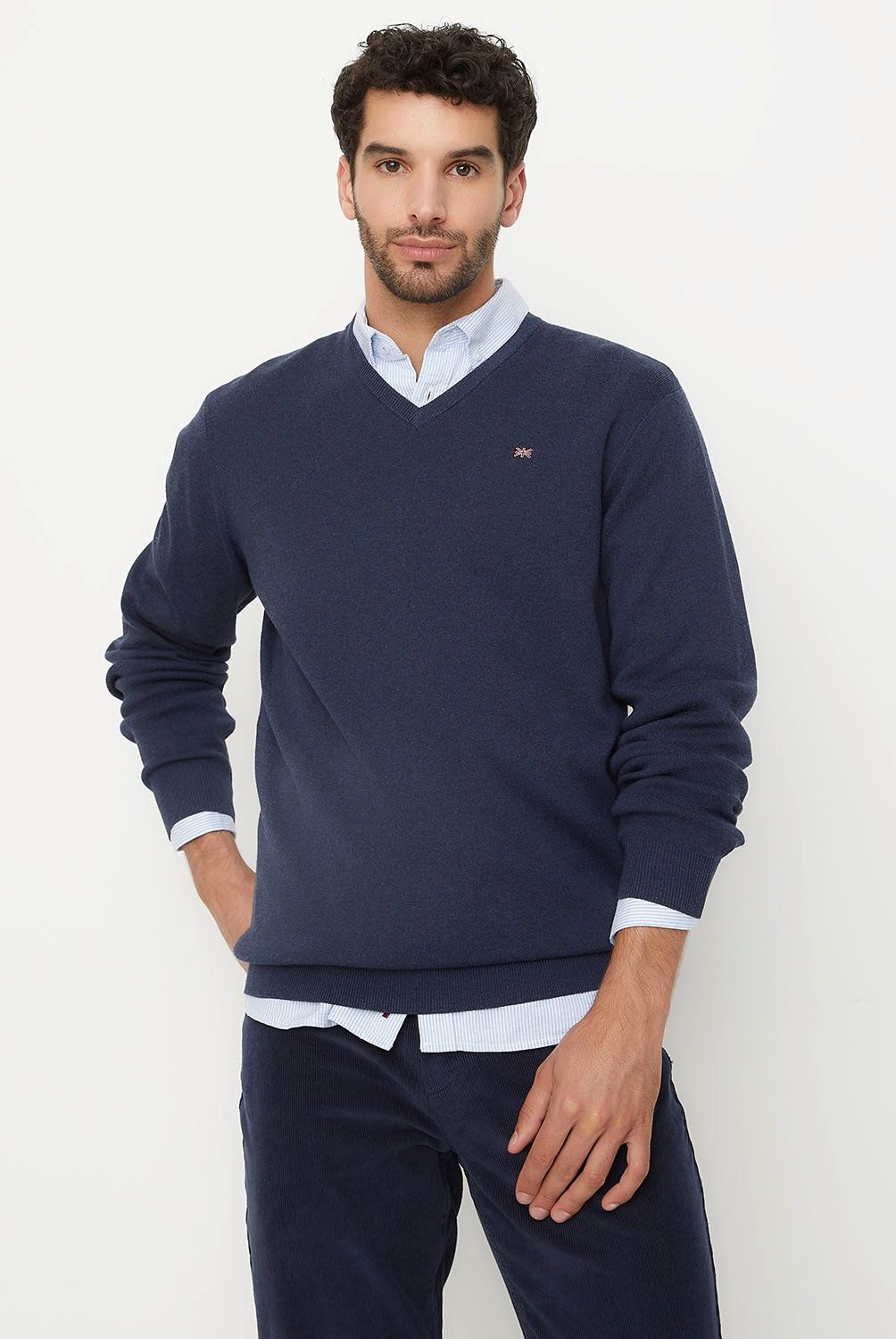 UNIVERSITY CLUB - Sweater Casual Algodón University Club Hombre Cuello En V