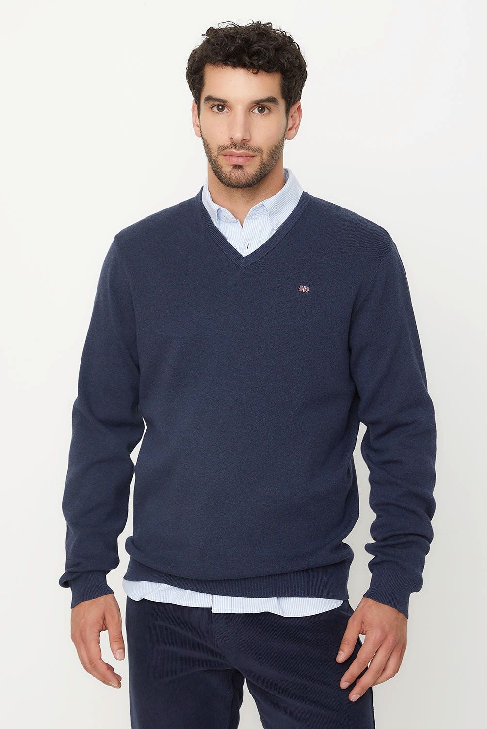 UNIVERSITY CLUB - Sweater Casual Algodón University Club Hombre Cuello En V