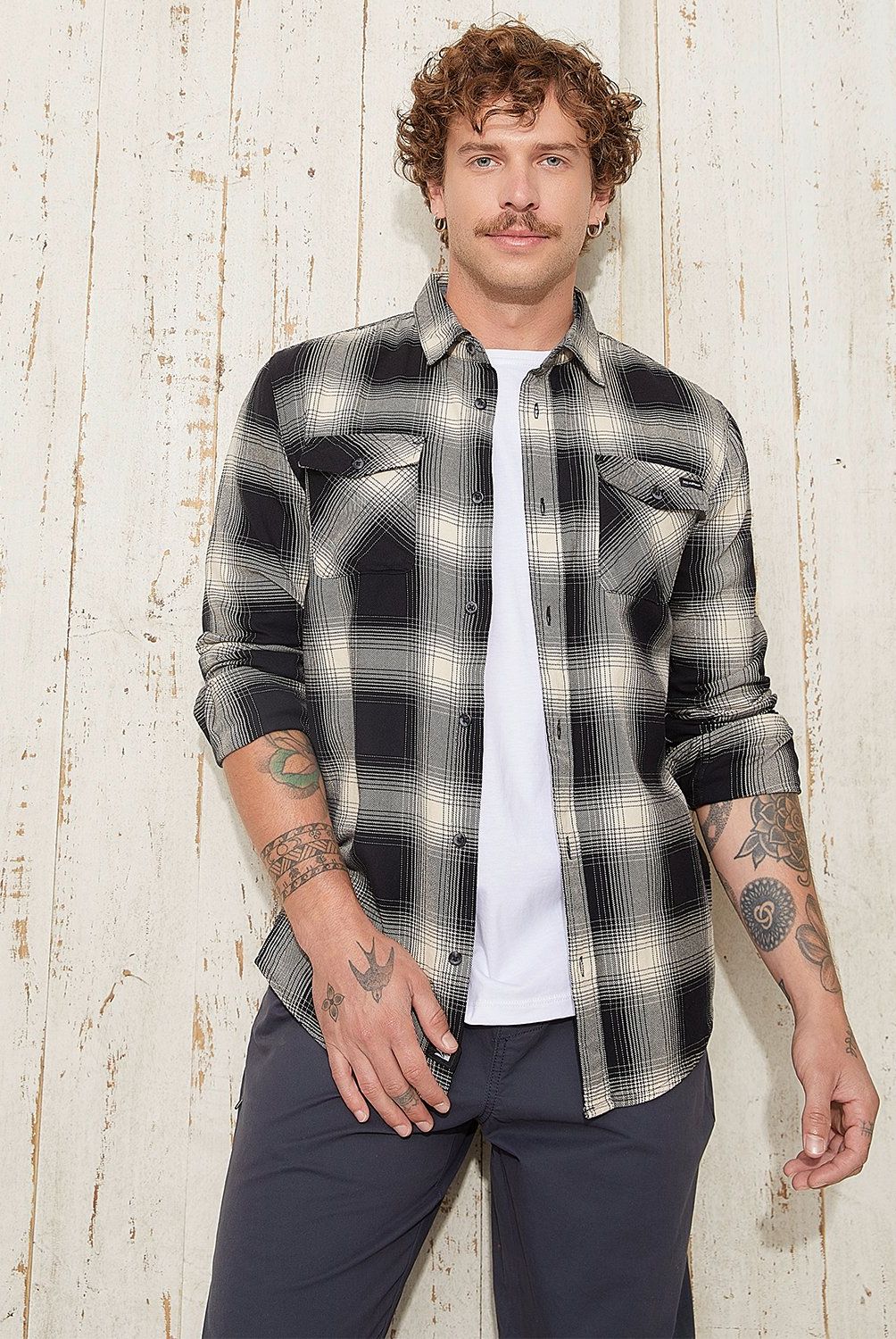 DOO AUSTRALIA - Camisa Casual Hombre Doo Australia Slim Fit Algodón Cuadros