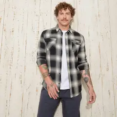 DOO AUSTRALIA - Camisa Manga Larga Check Slim Fit Algodón Hombre