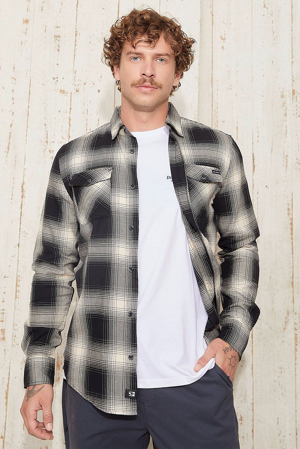 DOO AUSTRALIA - Camisa Casual Hombre Doo Australia Slim Fit Algodón Cuadros