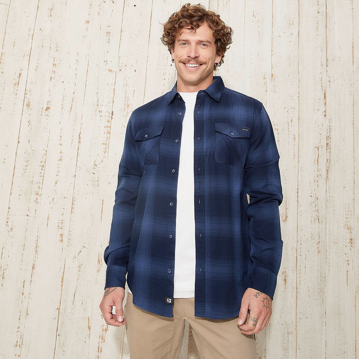 DOO AUSTRALIA - Camisa Casual Hombre Doo Australia Slim Fit Algodón Cuadros