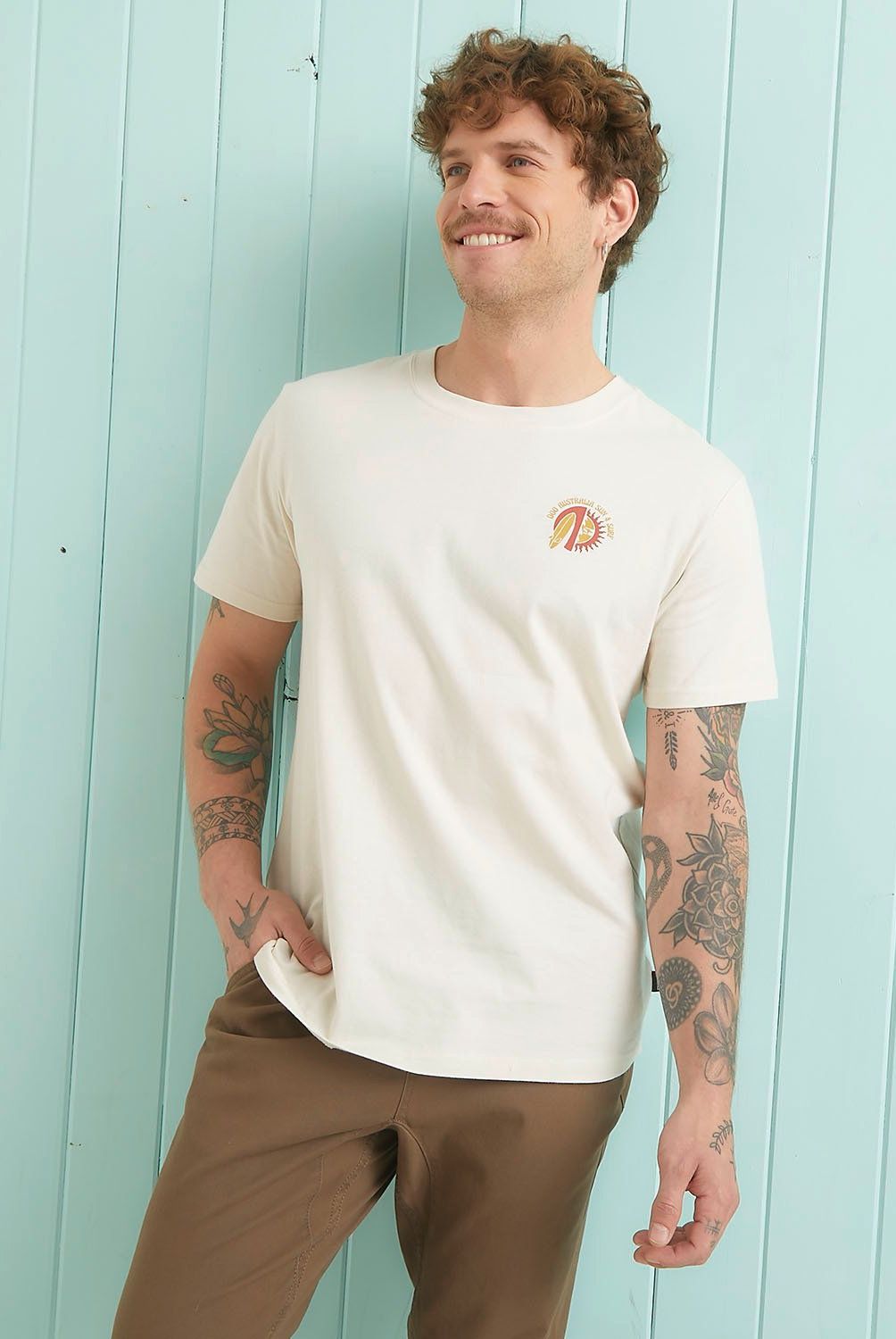 DOO AUSTRALIA - Polera Doo Australia Manga Corta Casual Algodón Hombre