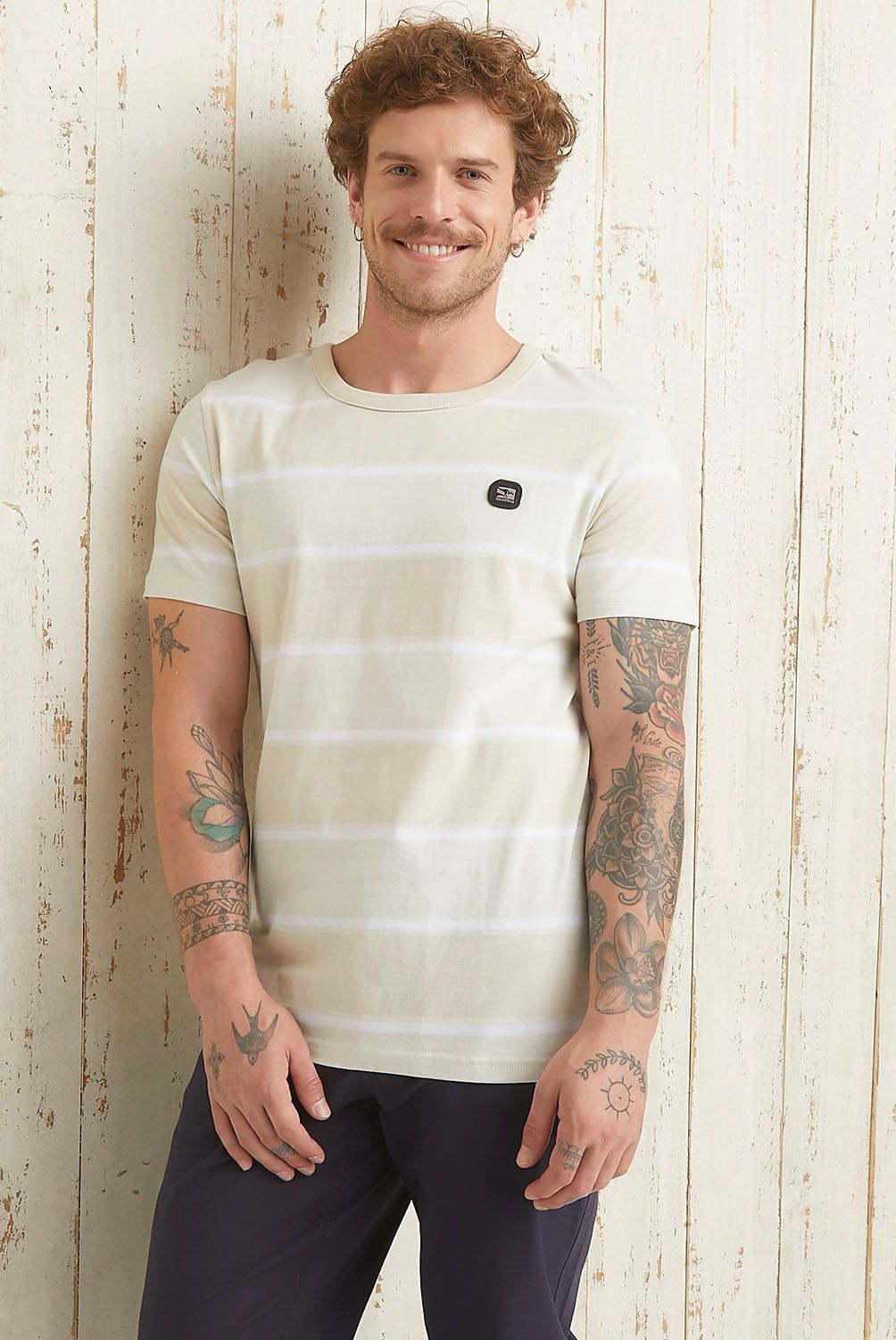 DOO AUSTRALIA - Polera Doo Australia Manga Corta Algodón Rayas Hombre