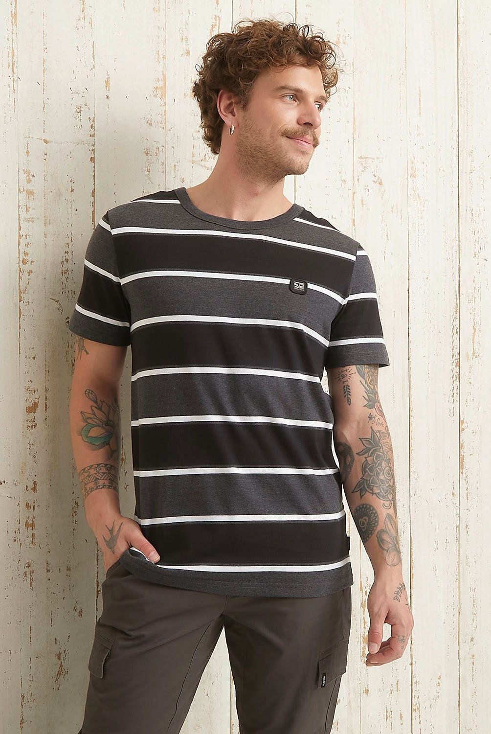 DOO AUSTRALIA - Polera Doo Australia Manga Corta Algodón Rayas Hombre