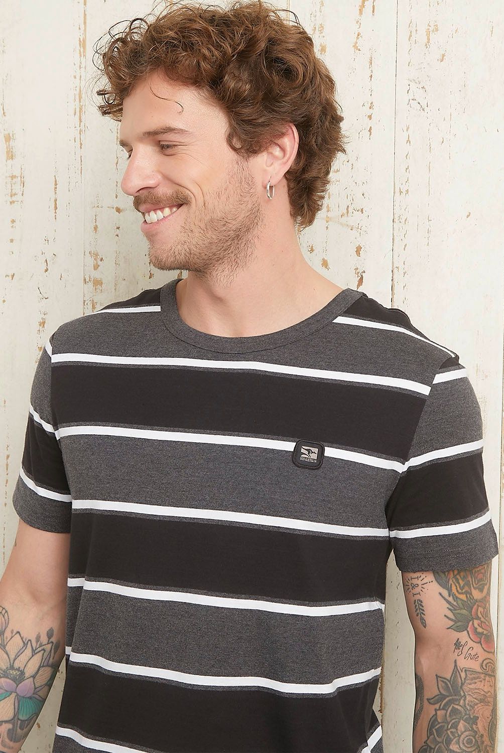 DOO AUSTRALIA - Polera Doo Australia Manga Corta Algodón Rayas Hombre
