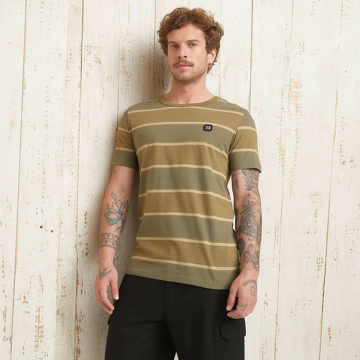 DOO AUSTRALIA - Polera Doo Australia Manga Corta Algodón Rayas Hombre