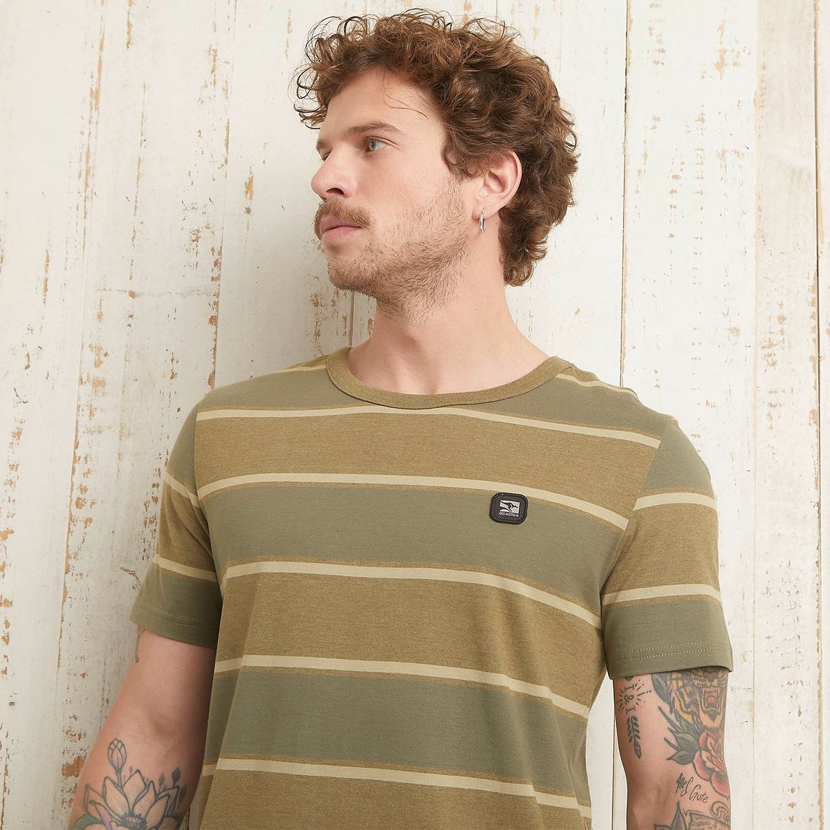 DOO AUSTRALIA - Polera Doo Australia Manga Corta Algodón Rayas Hombre