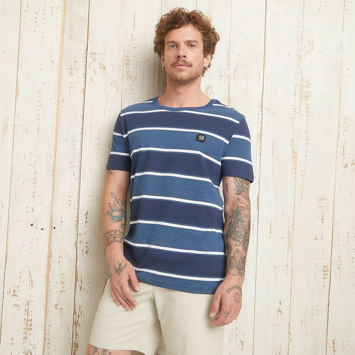 DOO AUSTRALIA - Polera Doo Australia Manga Corta Algodón Rayas Hombre