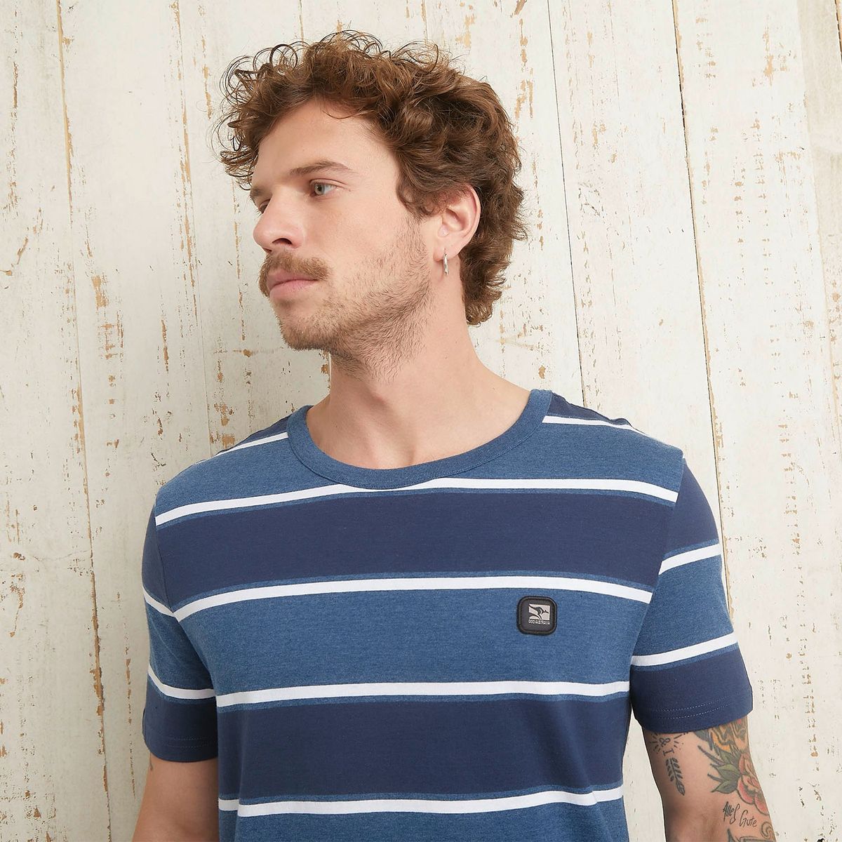 DOO AUSTRALIA - Polera Doo Australia Manga Corta Algodón Rayas Hombre