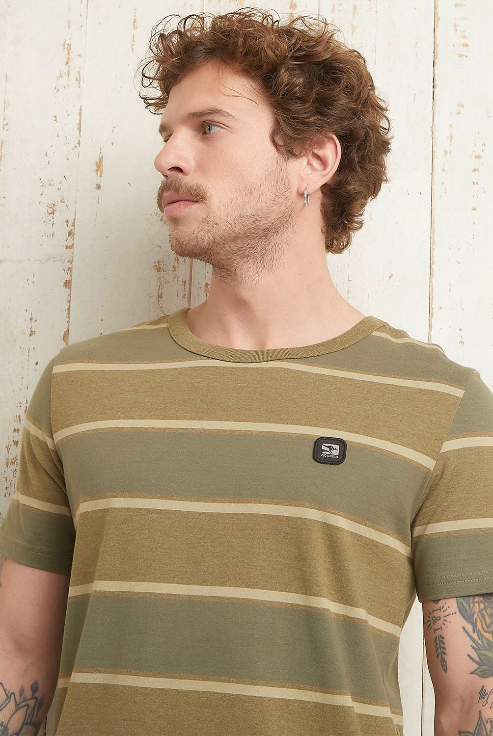 DOO AUSTRALIA - Polera Doo Australia Manga Corta Algodón Rayas Hombre