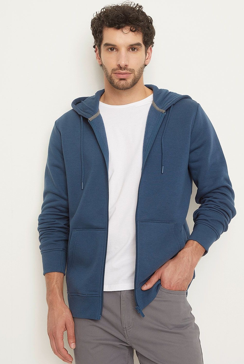 NEWPORT - Polerón con Cremallera y Gorro Newport Algodón Hombre