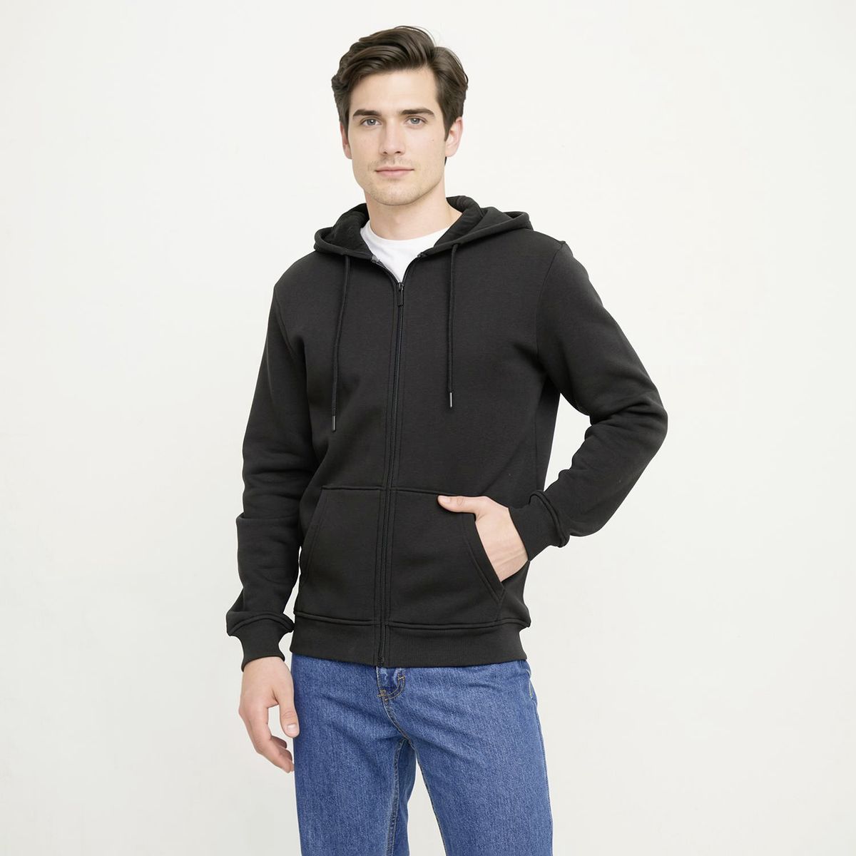 NEWPORT - Polerón con Cremallera y Gorro Newport Algodón Hombre
