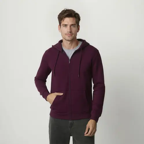 NEWPORT - Polerón con Cremallera y Gorro Algodón Hombre