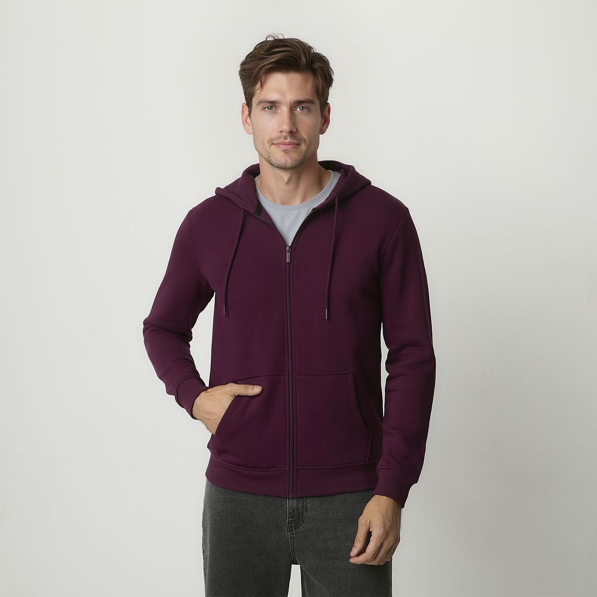 NEWPORT - Polerón con Cremallera y Gorro Newport Algodón Hombre