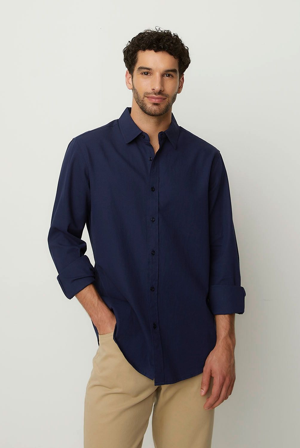 NEWPORT - Camisa Casual Hombre Newport Algodón Manga Larga