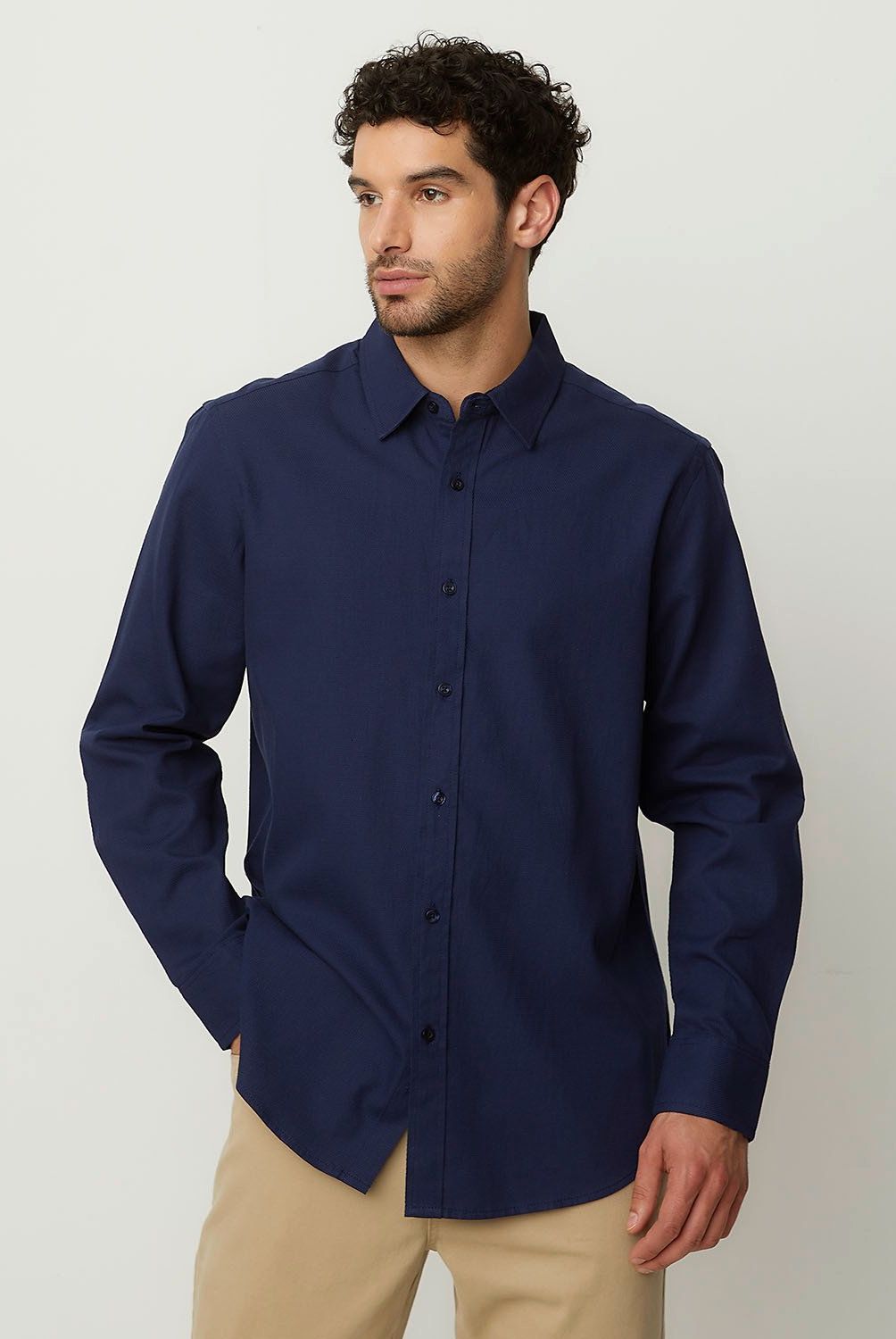 NEWPORT - Camisa Casual Hombre Newport Algodón Manga Larga