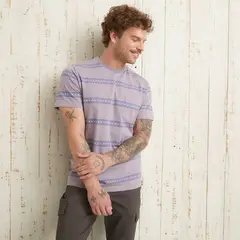 DOO AUSTRALIA - Polera Manga Corta Casual Hombre Algodón Rayas