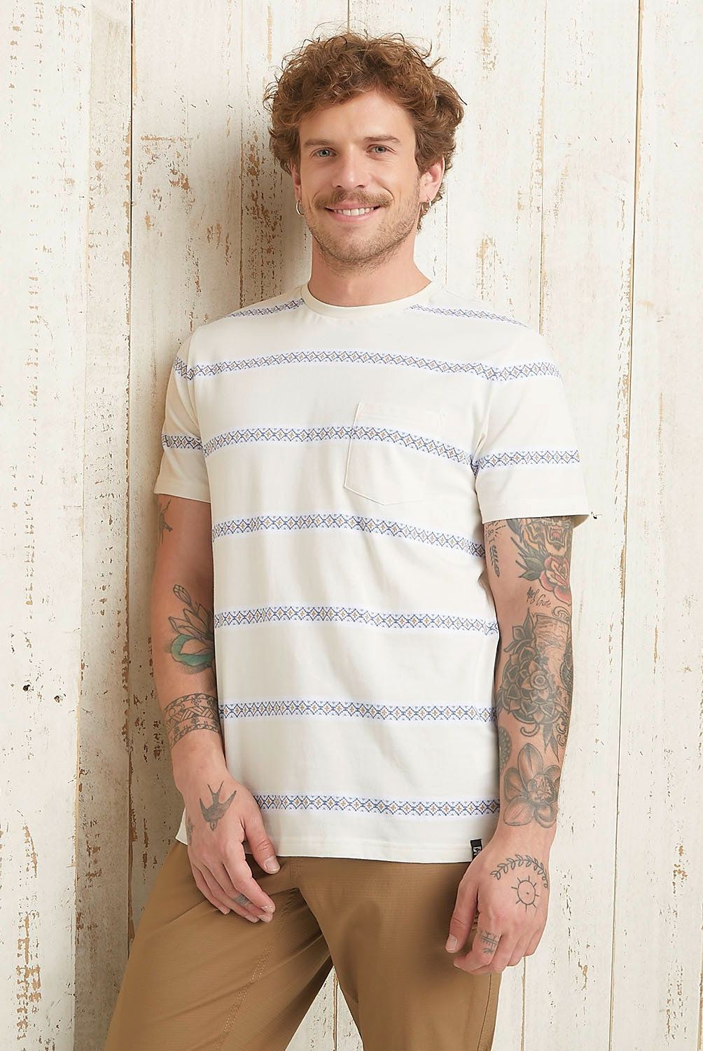 DOO AUSTRALIA - Polera Doo Australia Manga Corta Casual Hombre Algodón Rayas