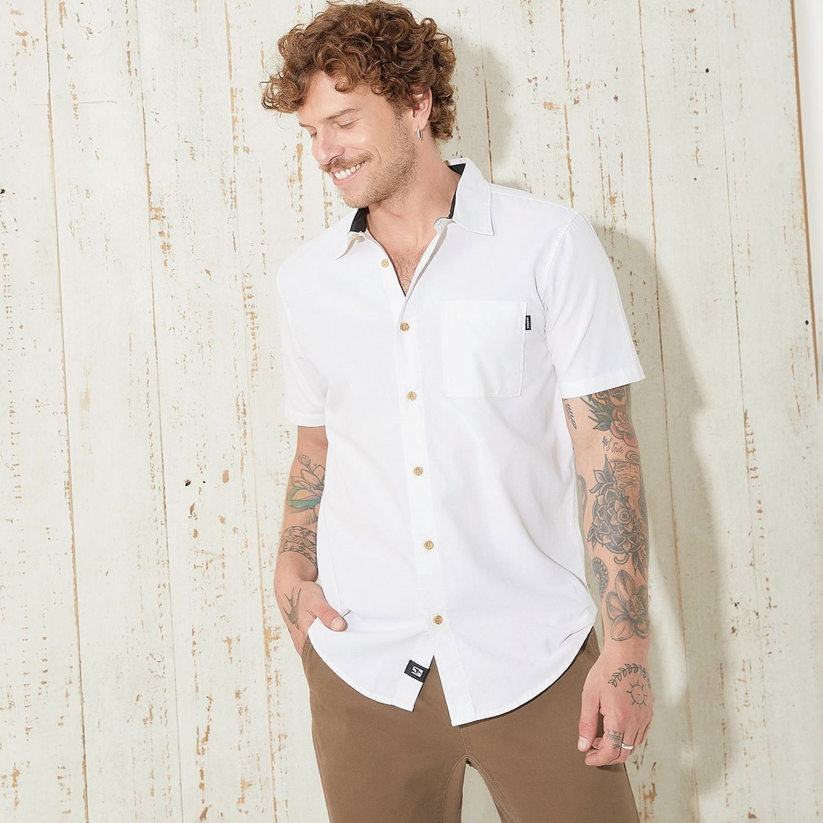DOO AUSTRALIA - Camisa Casual Algodón Hombre Doo Australia Manga Corta