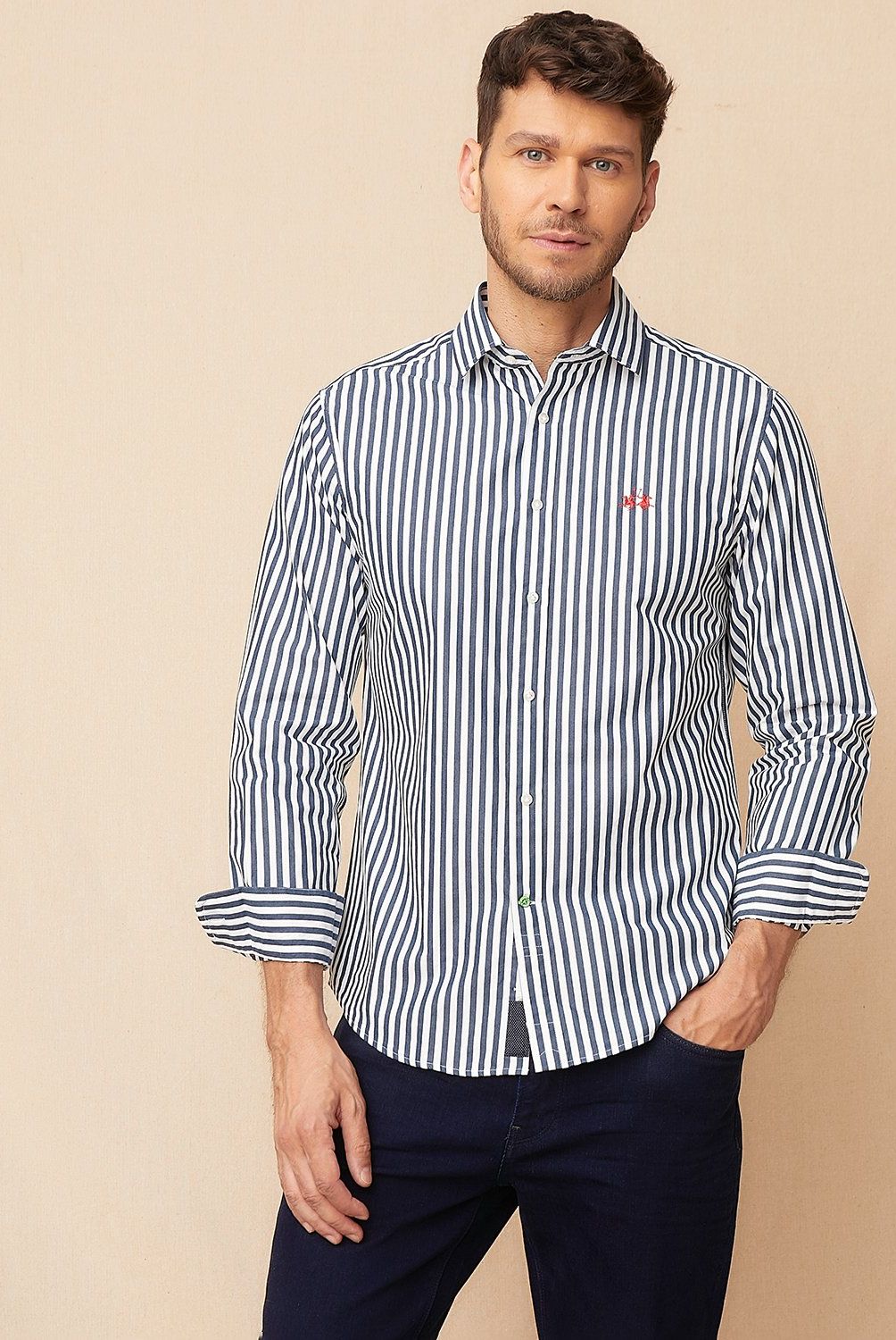 LA MARTINA - Camisa Casual Manga Larga  Slim Fit Hombre La Martina