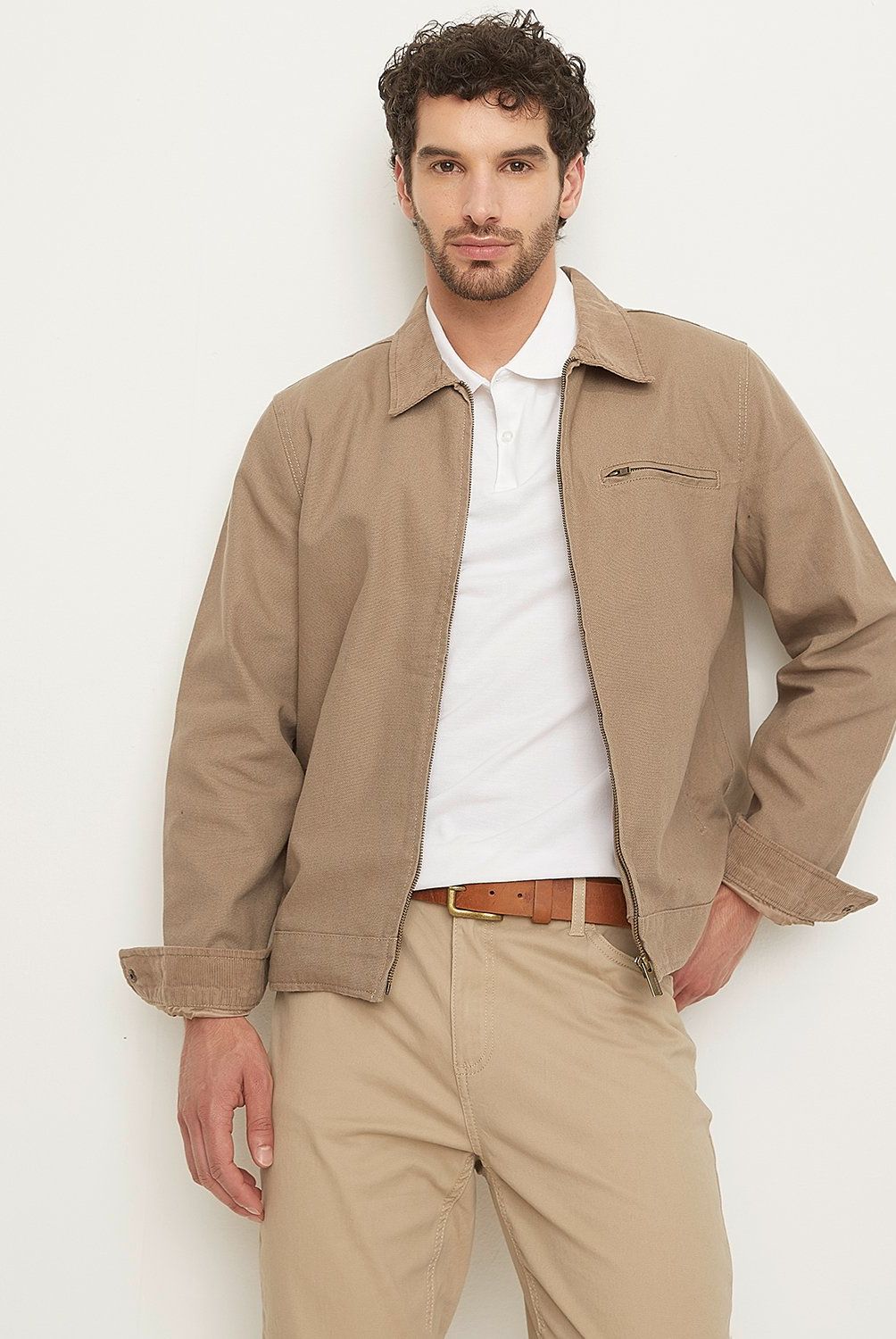 NEWPORT - Chaqueta Gabardina Newport Cierre Metálico Manga Larga Hombre