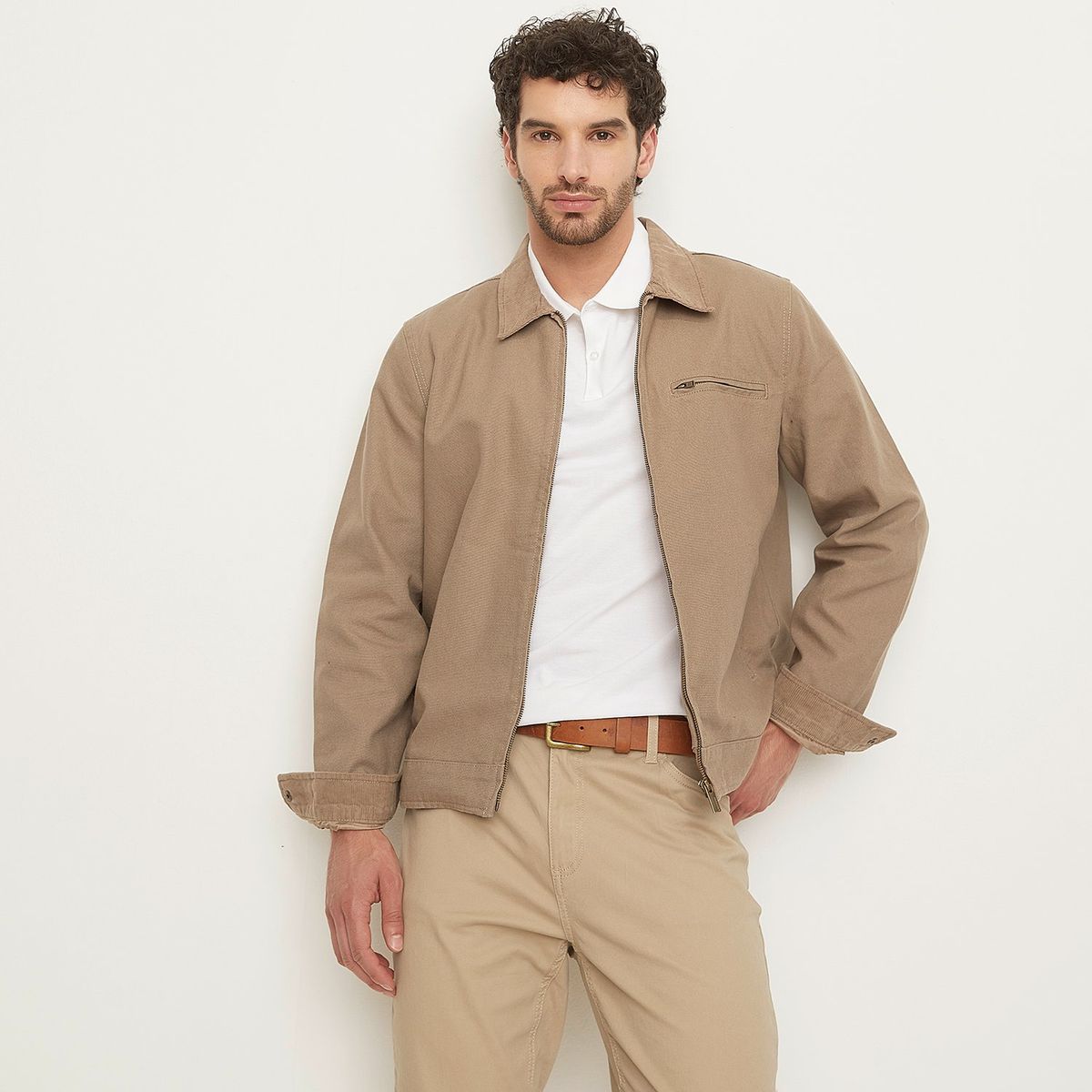 NEWPORT - Chaqueta Gabardina Newport Cierre Metálico Manga Larga Hombre