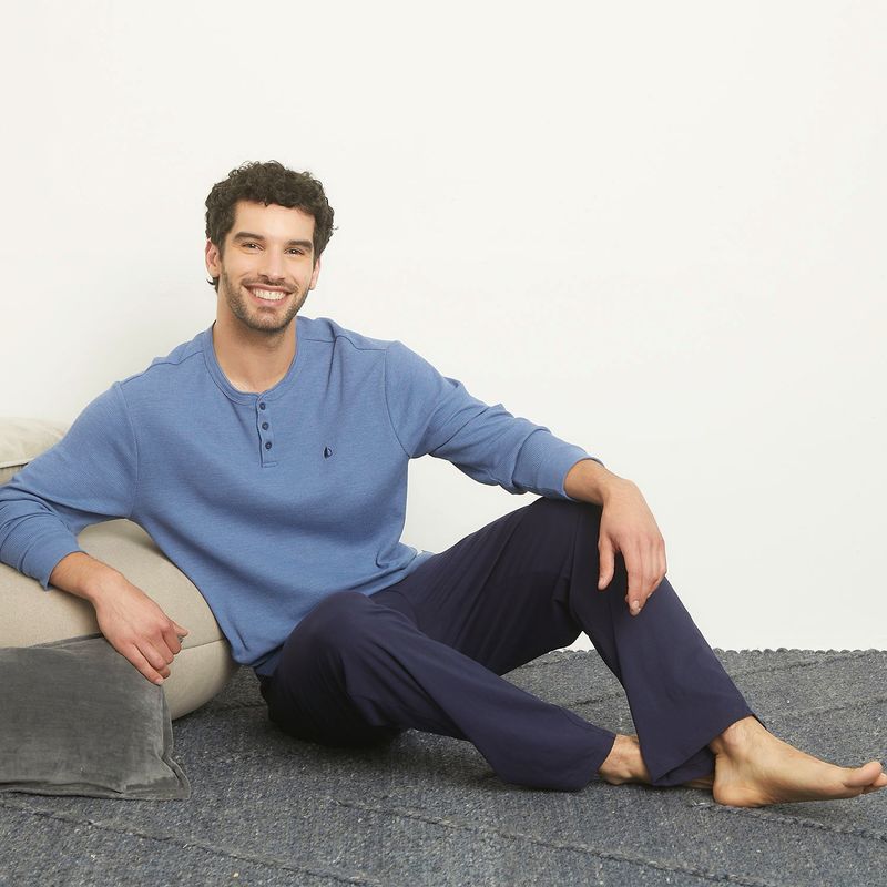 NEWPORT - Pijama Largo Newport Algodón Hombre