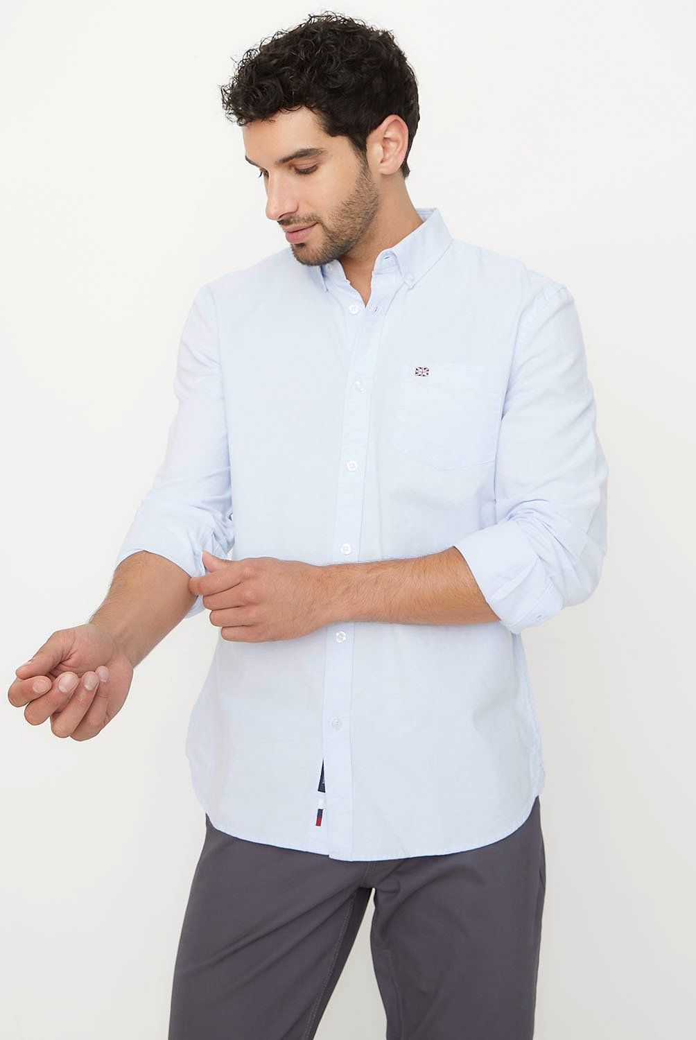 UNIVERSITY CLUB - Camisa Casual Manga Larga University Club Algodón Hombre