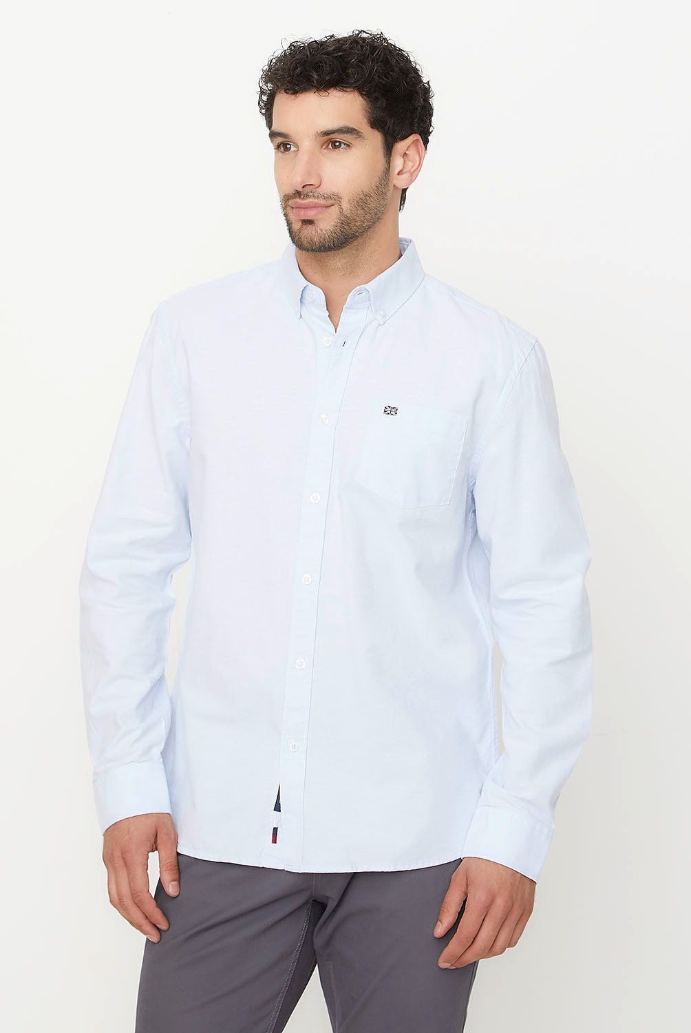 UNIVERSITY CLUB - Camisa Casual Manga Larga University Club Algodón Hombre