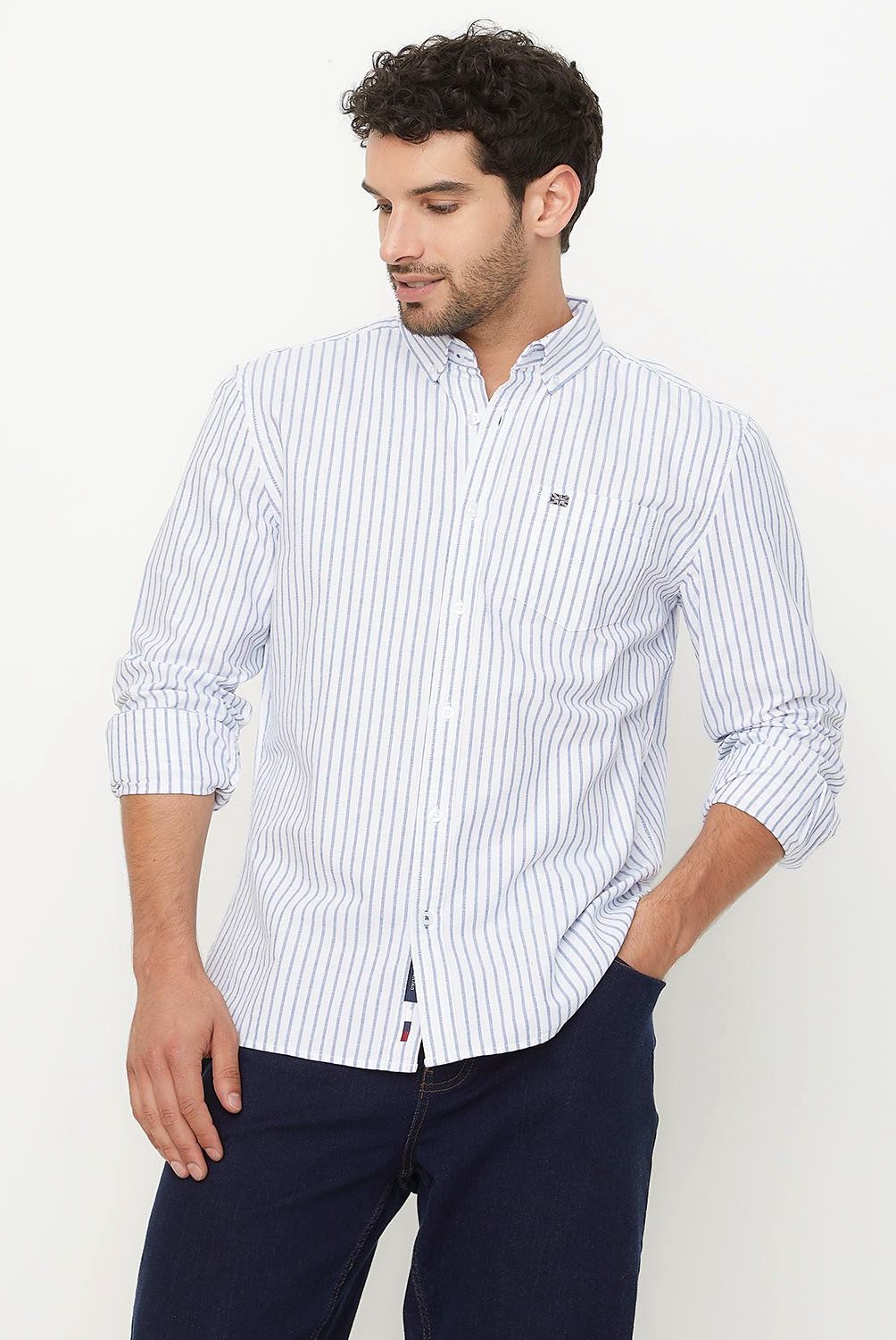 UNIVERSITY CLUB - Camisa Casual Manga Larga University Club Algodón Hombre