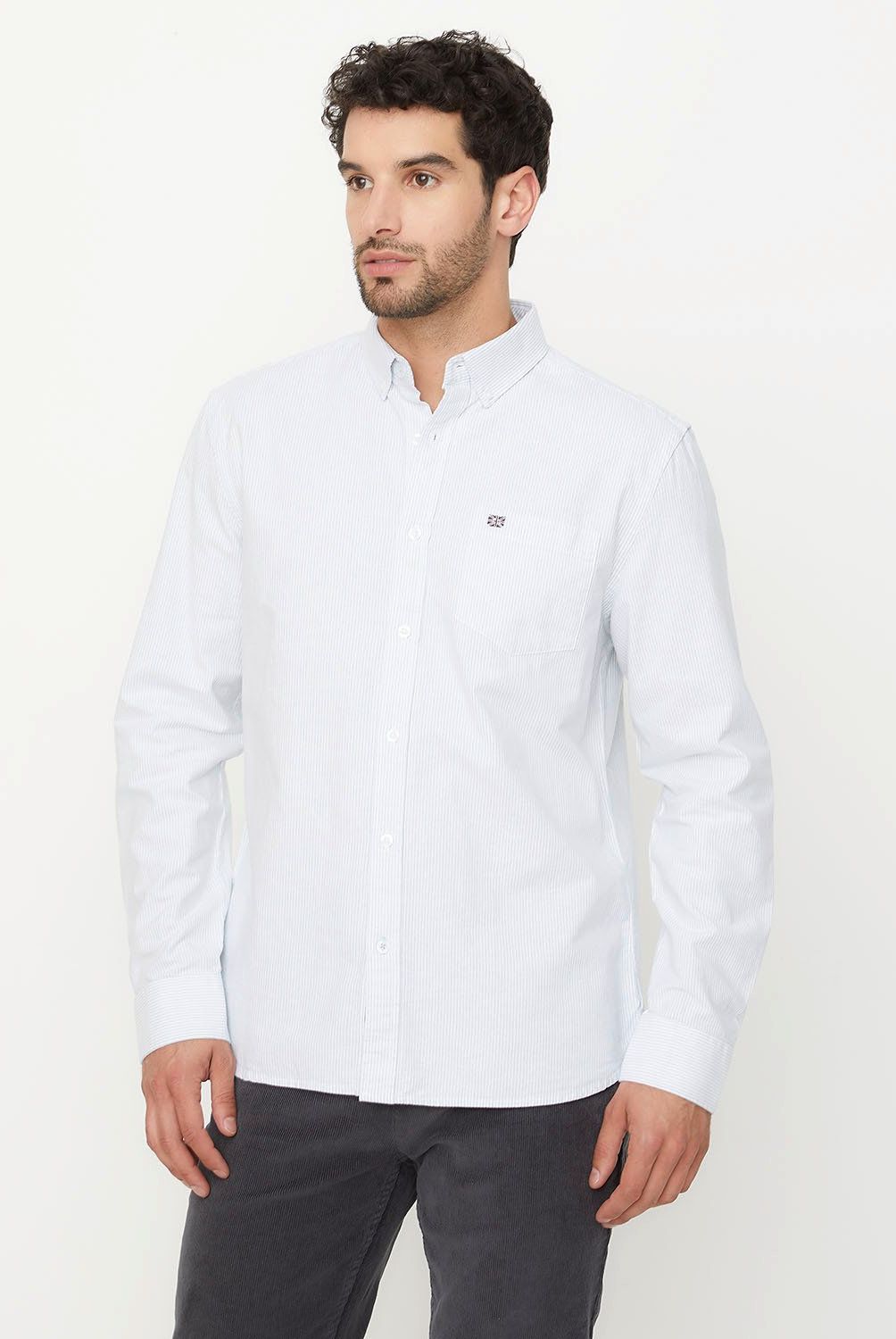 UNIVERSITY CLUB - Camisa Casual Manga Larga University Club Algodón Hombre