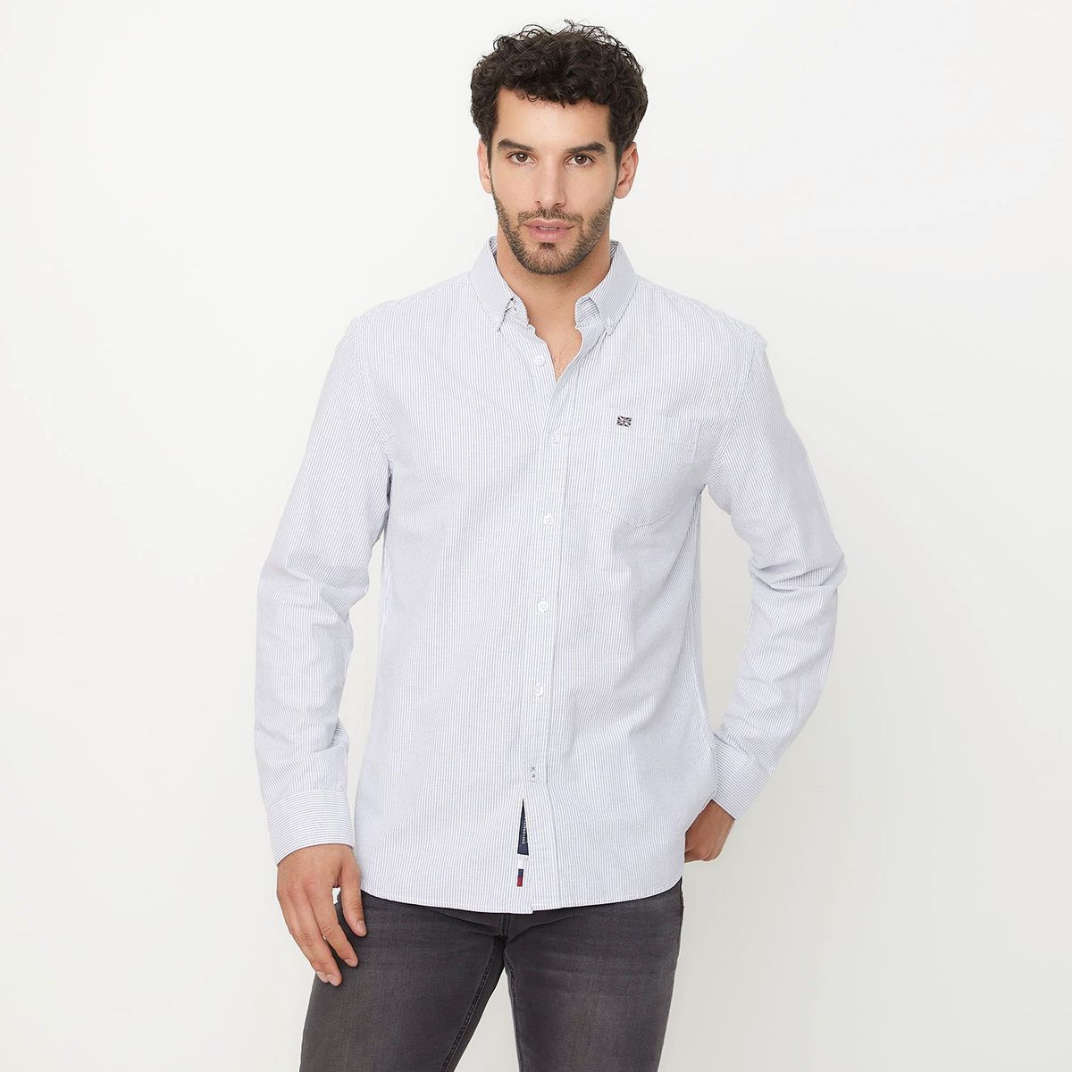 UNIVERSITY CLUB - Camisa Casual Manga Larga University Club Algodón Hombre