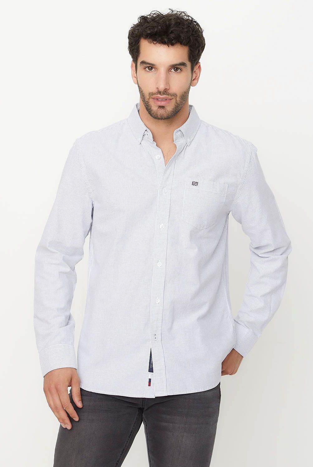 UNIVERSITY CLUB - Camisa Casual Manga Larga University Club Algodón Hombre