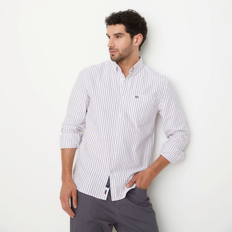 UNIVERSITY CLUB - Camisa Casual Manga Larga University Club Algodón Hombre