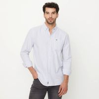 Camisa Casual Manga Larga Algodón Hombre