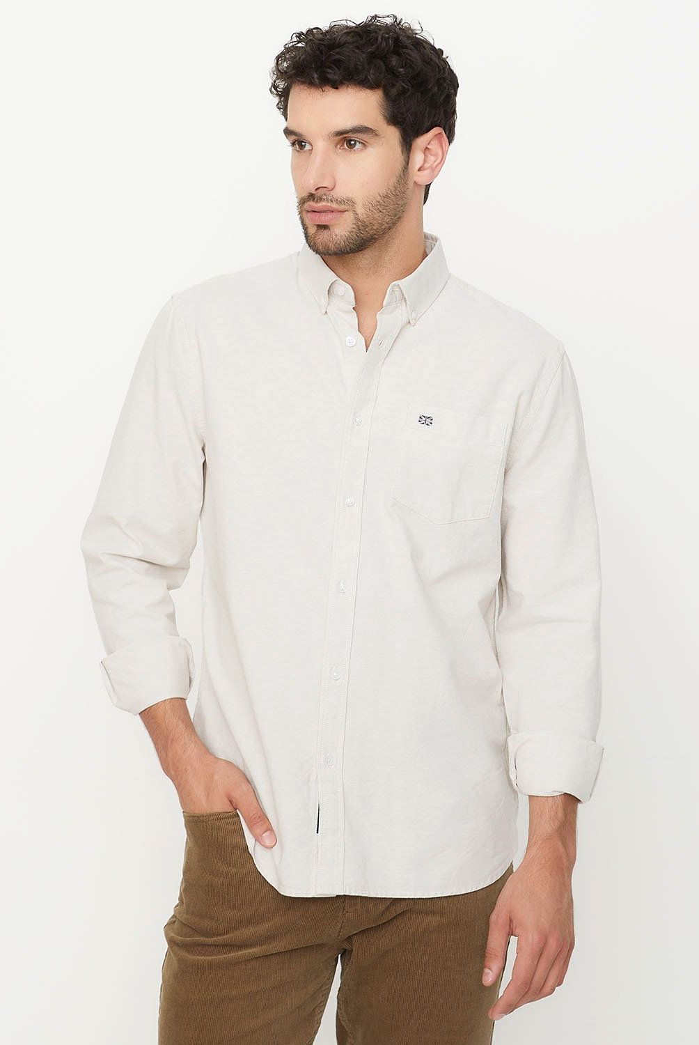 UNIVERSITY CLUB - Camisa Casual Manga Larga University Club Algodón Hombre