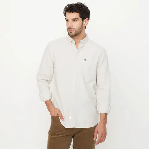 UNIVERSITY CLUB - Camisa Casual Manga Larga Algodón Hombre