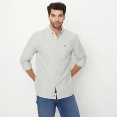UNIVERSITY CLUB - Camisa Casual Manga Larga Algodón Hombre