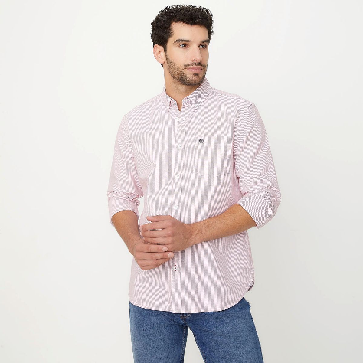 UNIVERSITY CLUB - Camisa Casual Manga Larga University Club Algodón Hombre