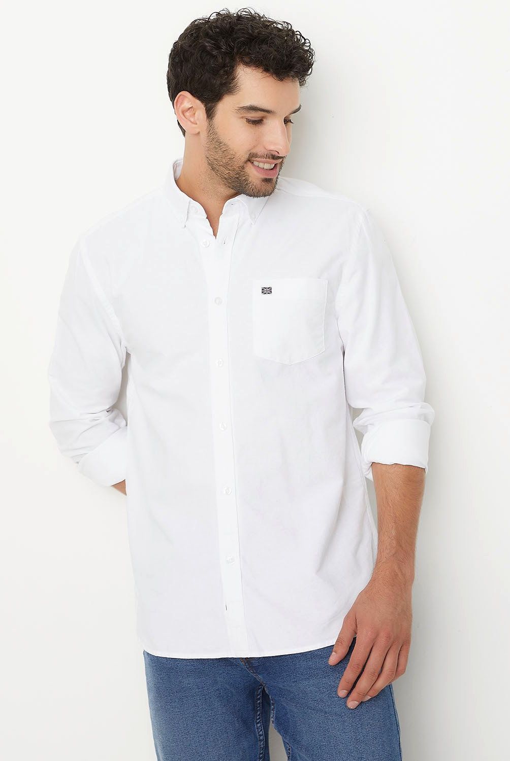UNIVERSITY CLUB - Camisa Casual Manga Larga University Club Algodón Hombre