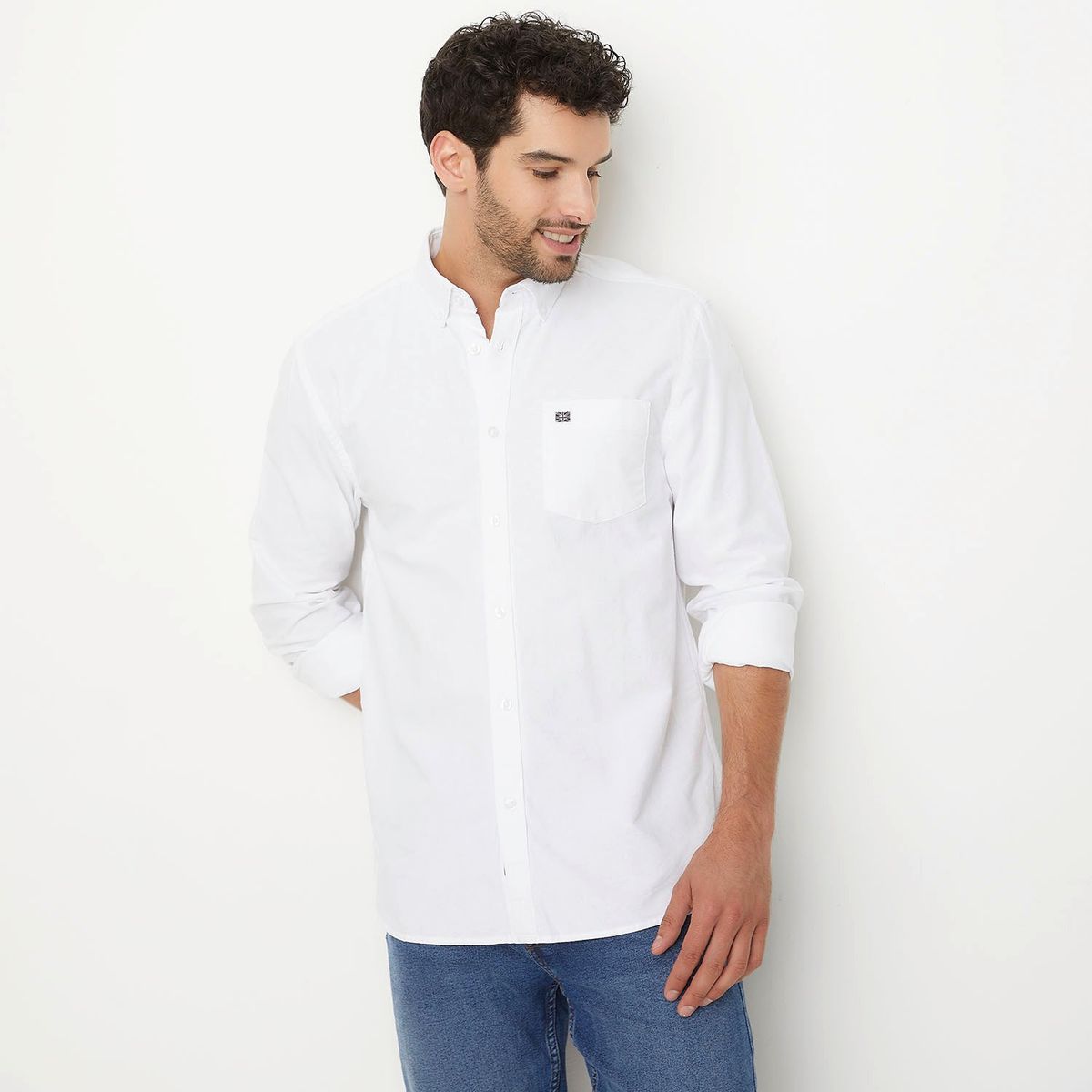 UNIVERSITY CLUB - Camisa Casual Manga Larga University Club Algodón Hombre