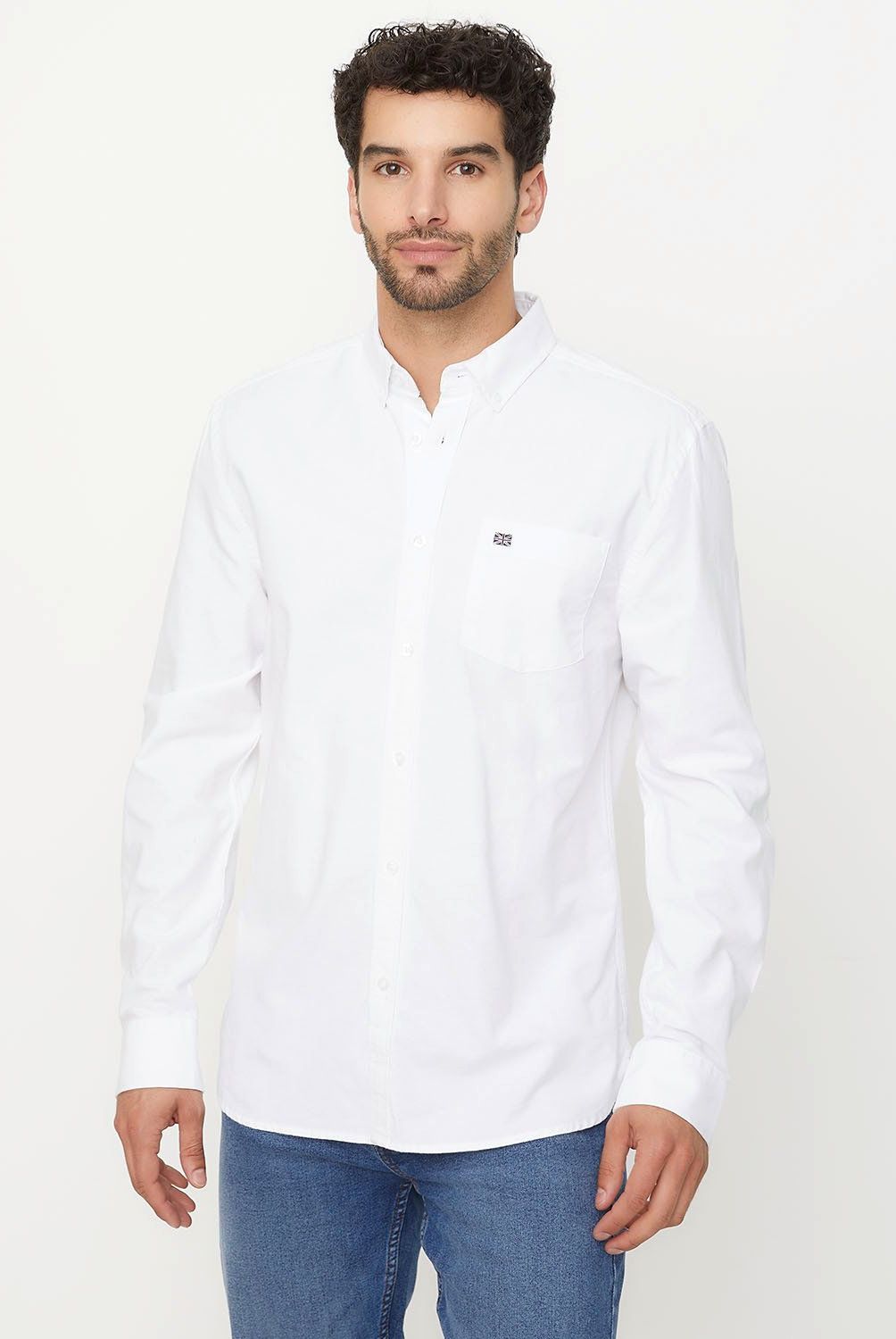 UNIVERSITY CLUB - Camisa Casual Manga Larga University Club Algodón Hombre