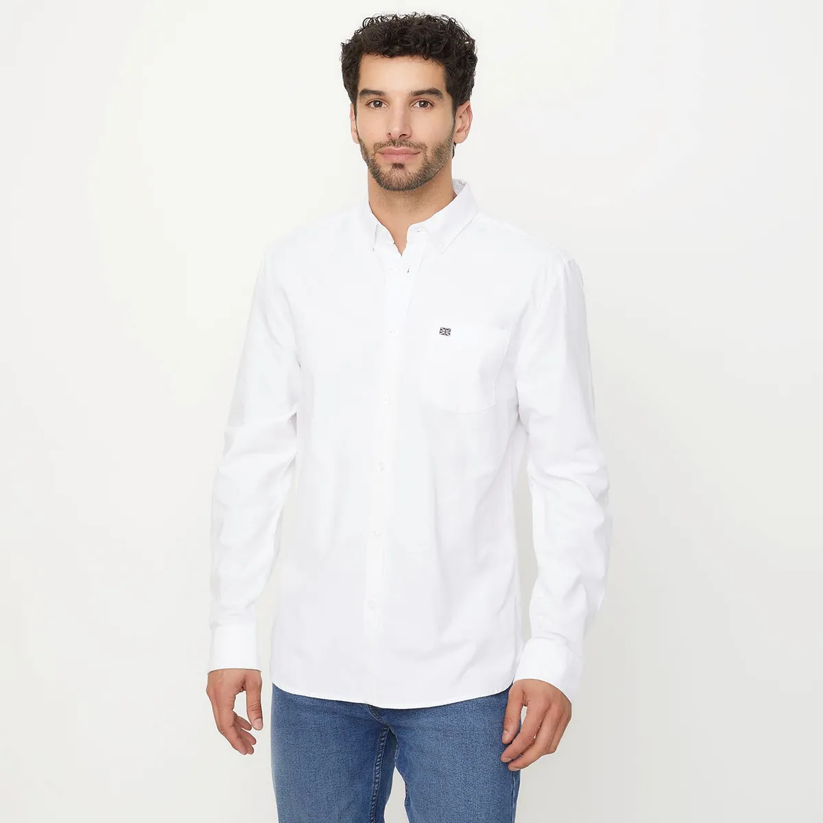 UNIVERSITY CLUB - Camisa Casual Manga Larga University Club Algodón Hombre