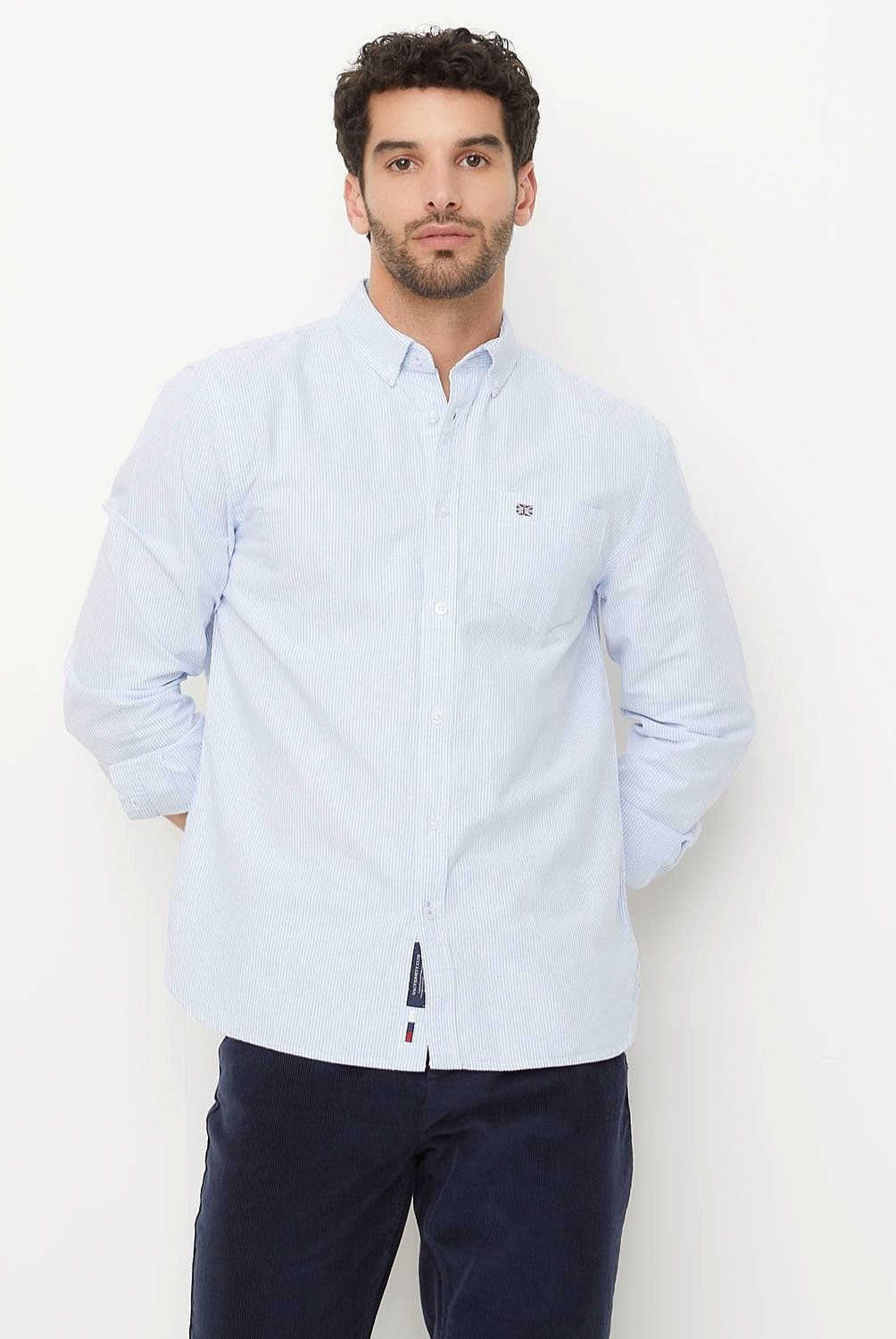 UNIVERSITY CLUB - Camisa Casual Manga Larga University Club Algodón Hombre
