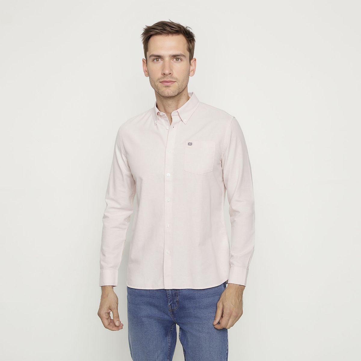 UNIVERSITY CLUB - Camisa Casual Manga Larga University Club Algodón Hombre