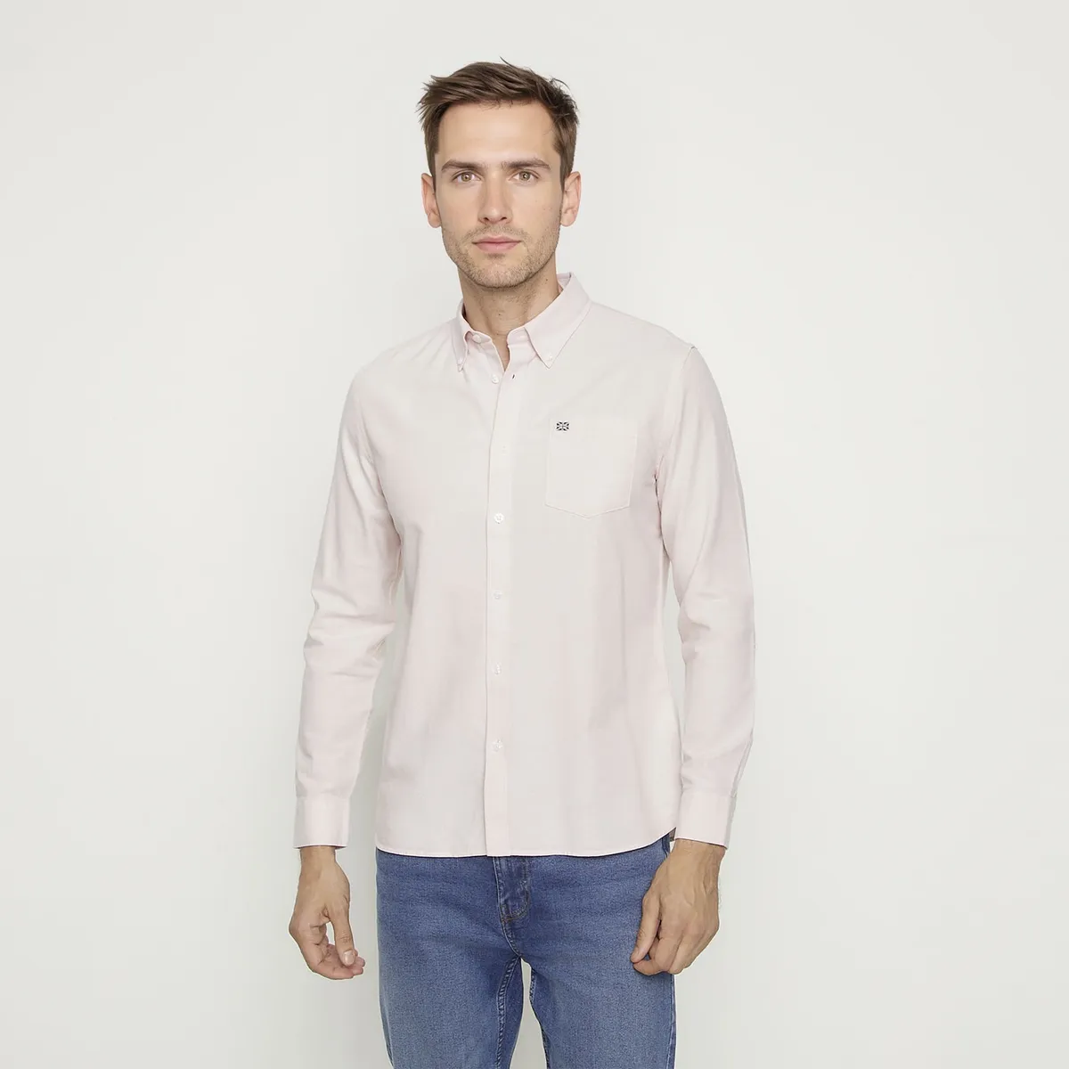 UNIVERSITY CLUB - Camisa Casual Manga Larga University Club Algodón Hombre